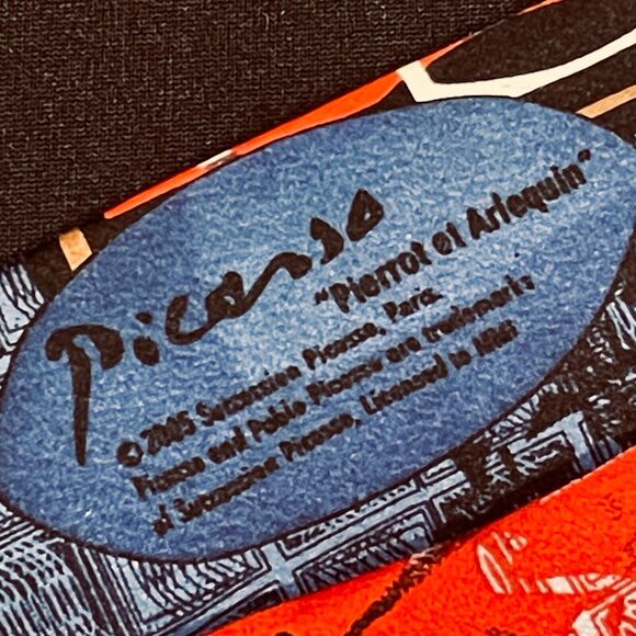 ~ ~100% Silk Handmade Picasso "Pierrot et Arlequin" Mark A. Gough Neck Tie Rare - Picture 3 of 16